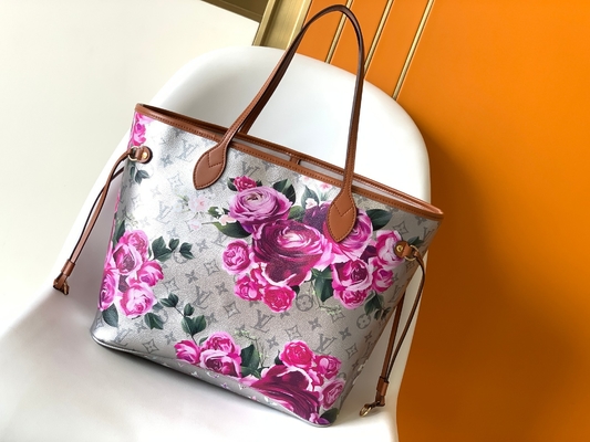 Çiçek Desenli Gümüş Louis Vuitton Büyük Asla Full M21352