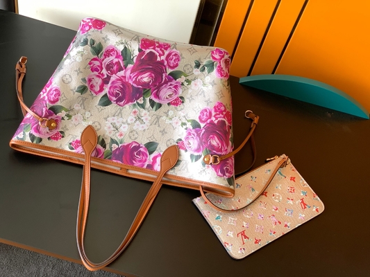 Çiçek Desenli Gümüş Louis Vuitton Büyük Asla Full M21352