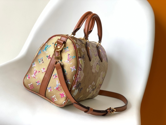Metallic Monogram Garden Yeni Speedy BandoulièRe 25 M21317 Altın Donanım