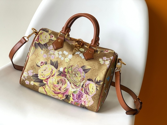 Metallic Monogram Garden Yeni Speedy BandoulièRe 25 M21317 Altın Donanım