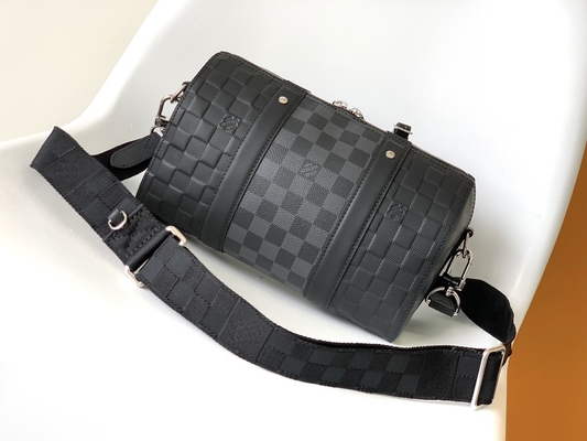 Markalı Erkek LV Keepall BandoulièRe 25 Checkerboard Messenger Çanta