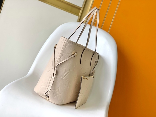 Preloved Markalı Monogram Kanvas Neverfull MM Bej Tote Çanta