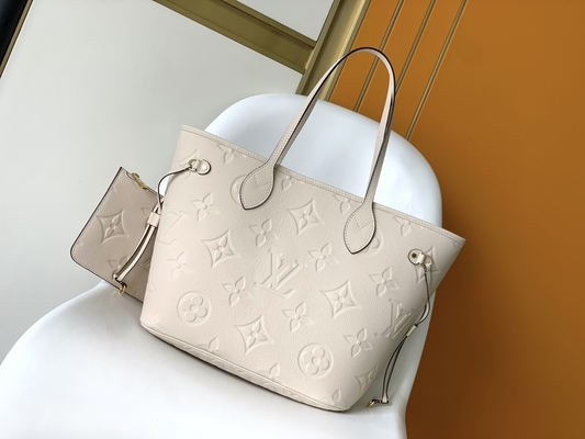 Preloved Markalı Monogram Kanvas Neverfull MM Bej Tote Çanta
