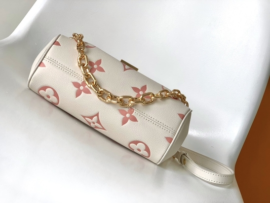 Favori Creme Mini Sling Çanta Markalı LV Rose Trianon İki Monogram Empreinte Deri