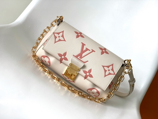 Favori Creme Mini Sling Çanta Markalı LV Rose Trianon İki Monogram Empreinte Deri