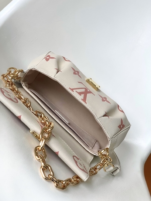 Favori Creme Mini Sling Çanta Markalı LV Rose Trianon İki Monogram Empreinte Deri