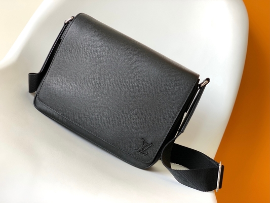 Louis Vuitton Markalı Erkek Çanta District PM Damier Messenger Çanta Grafit Siyah