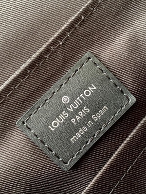 Louis Vuitton Markalı Erkek Çanta District PM Damier Messenger Çanta Grafit Siyah