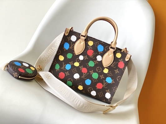 LV X Yayoi Preloved Markalı Çanta Kusama OnTheGoMM Monogram Çok Renkli
