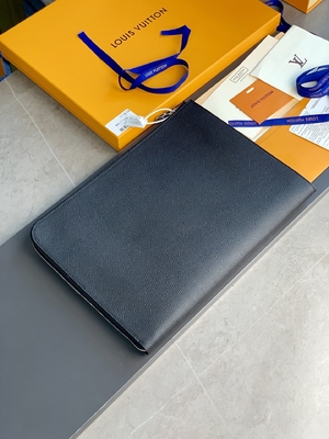 Tasarımcı Louis Vuitton Pochette Jour GM Cuir Taurillon Deri Siyah Siyah Çantalar