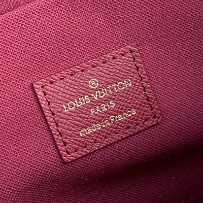 Mini LV Felicie Poşet Monogram Çanta Cüzdan Fuşya Astar