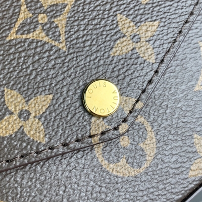 Mini LV Felicie Poşet Monogram Çanta Cüzdan Fuşya Astar