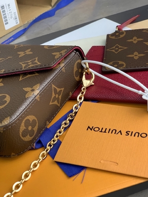 Mini LV Felicie Poşet Monogram Çanta Cüzdan Fuşya Astar
