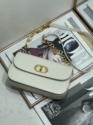 Bayanlar Dior Micro Montaigne 30 Çanta Beyaz Deri Özel