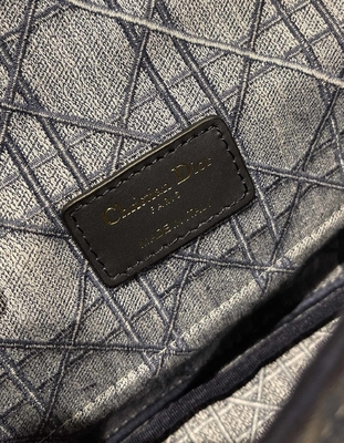 İşlemeli Mini Tasarımcı Cüzdanlar Dior Caro Denim Small