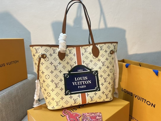 Bayan Louis Vuitton Preloved Markalı Çanta Neverfull Monogram Bej Çanta