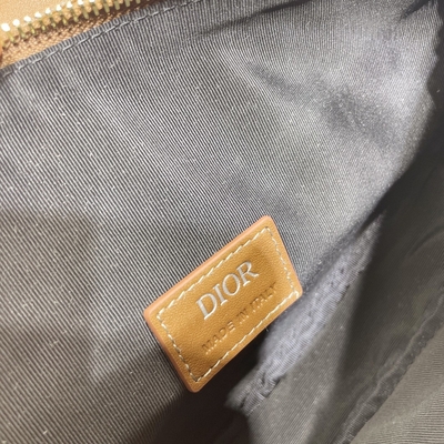 CD Eyer Sling Çanta Elmas Kanvas Ve Pürüzsüz Deri Dior Cüzdan Eyer