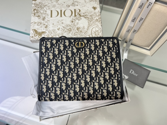 2'si 1 Arada Mini Dior 30 Montaigne Kese Mavi Eğik Jakarlı