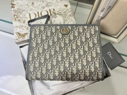 2'si 1 Arada Mini Dior 30 Montaigne Kese Mavi Eğik Jakarlı