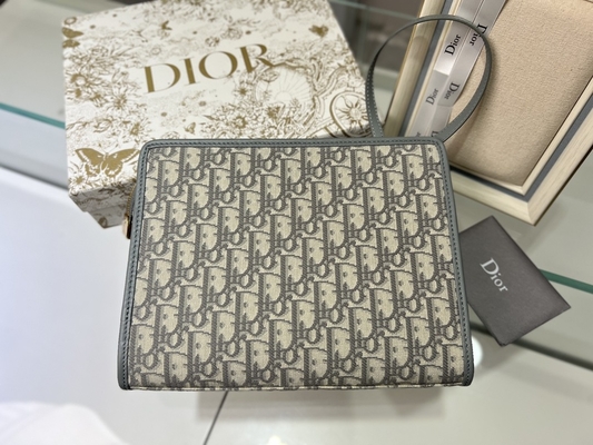 2'si 1 Arada Mini Dior 30 Montaigne Kese Mavi Eğik Jakarlı