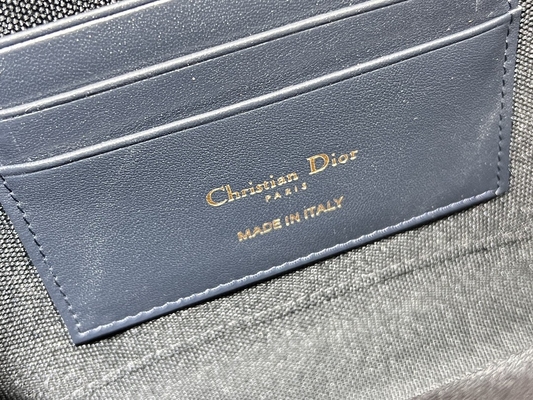 2'si 1 Arada Mini Dior 30 Montaigne Kese Mavi Eğik Jakarlı