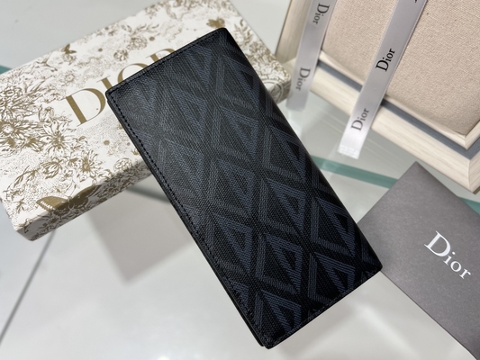 Kabartmalı Dikey CD Christian Dior Erkek Cüzdan Elmas Fermuarlı