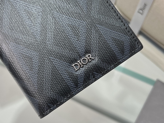 Kabartmalı Dikey CD Christian Dior Erkek Cüzdan Elmas Fermuarlı