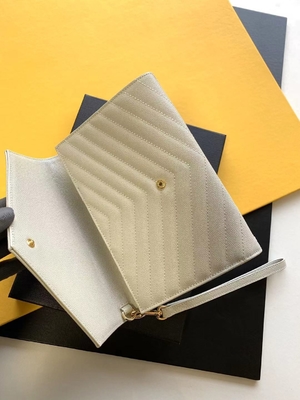 Caviar YSL Monogram Kapitone Deri Zarflı Clutch Çanta