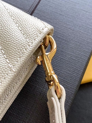 Caviar YSL Monogram Kapitone Deri Zarflı Clutch Çanta