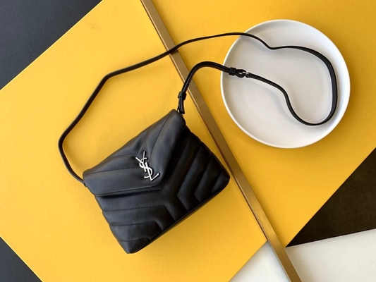 YSL Saint Laurent Bayan Cassandra Zincir Omuz Çantası Pamuk Kanvas Ve Karamel Kahverengi Dana Derisi