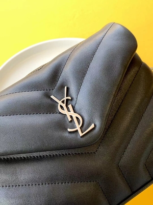 YSL Saint Laurent Bayan Cassandra Zincir Omuz Çantası Pamuk Kanvas Ve Karamel Kahverengi Dana Derisi