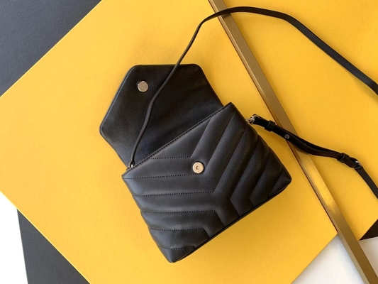 YSL Saint Laurent Bayan Cassandra Zincir Omuz Çantası Pamuk Kanvas Ve Karamel Kahverengi Dana Derisi