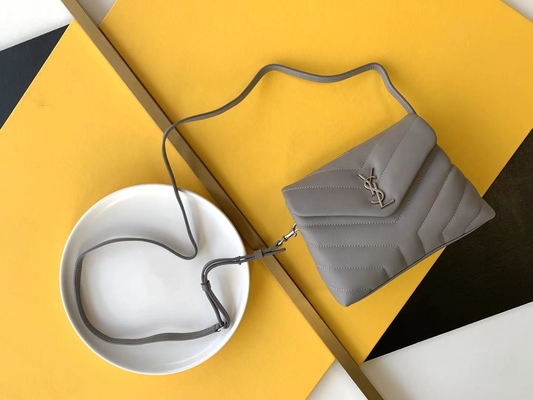 YSL Saint Laurent Bayan Cassandra Zincir Omuz Çantası Pamuk Kanvas Ve Karamel Kahverengi Dana Derisi