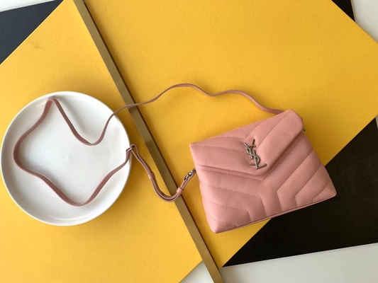 YSL Saint Laurent Bayan Cassandra Zincir Omuz Çantası Pamuk Kanvas Ve Karamel Kahverengi Dana Derisi