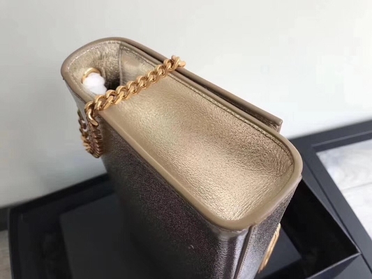 Ayarlanabilir Askılı Polyester Saint Laurent YSL Woc Çanta Fermuarlı Gümüş