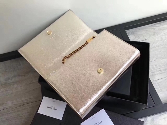 Ayarlanabilir Askılı Polyester Saint Laurent YSL Woc Çanta Fermuarlı Gümüş