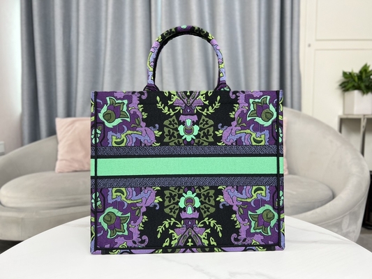 Büyük Beden Nakışlı Dior Maria Grazia Chiuri Çanta Kitap Çantası