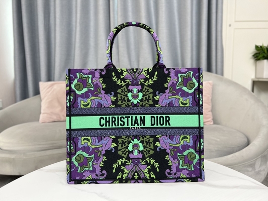 Büyük Beden Nakışlı Dior Maria Grazia Chiuri Çanta Kitap Çantası