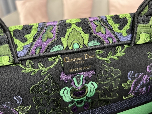 Büyük Beden Nakışlı Dior Maria Grazia Chiuri Çanta Kitap Çantası