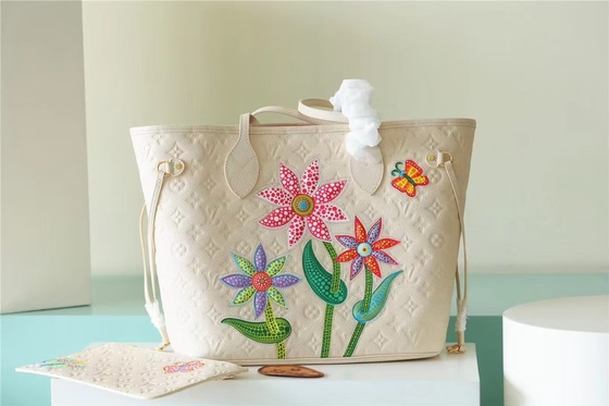 Parti Markalı Bayan El Çantası Neverfull MM Monogram Empreinte Çiçek Kakmalı