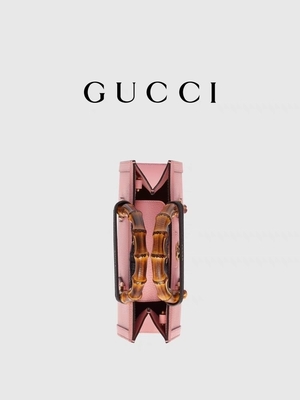 Pembe Deri GG Gucci Diana Bambu Çanta El Çantası OEM
