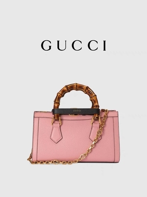 Pembe Deri GG Gucci Diana Bambu Çanta El Çantası OEM