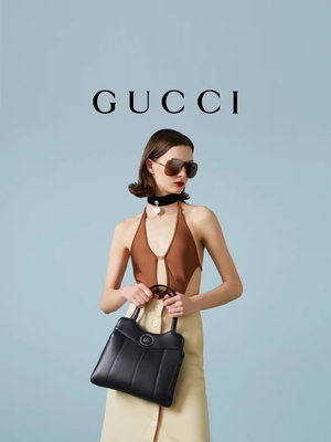 Deri Paladyum Tonu Gucci Tote Mini Klasik Siluetler