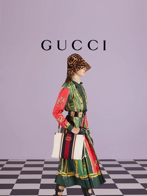Gucci Beyaz Pamuk Kanvas Mini Mavi Çizgili Tote Çanta Birbirine G