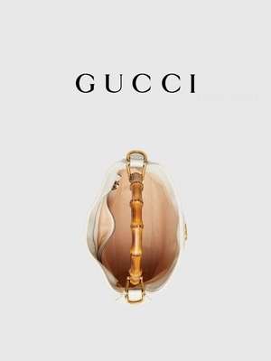 Beyaz Deri Markalı Omuz Çantası Gucci Princess Diana El Çantası