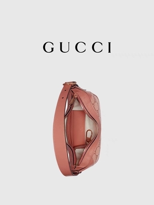 Tasarımcı Markalı Omuz Çantası Gucci Ophidia Küçük Pembe GG Kanvas Pamuk Keten Astar