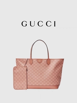İş Seyahati İçin Pembe Kanvas Gucci Ophidia GG Orta Tote Omuz Çantası
