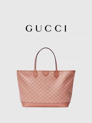 İş Seyahati İçin Pembe Kanvas Gucci Ophidia GG Orta Tote Omuz Çantası