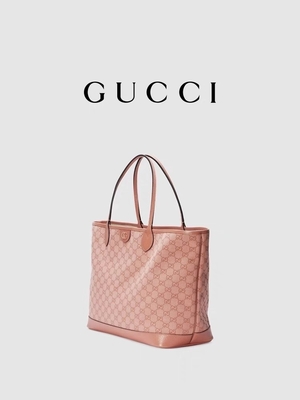 İş Seyahati İçin Pembe Kanvas Gucci Ophidia GG Orta Tote Omuz Çantası