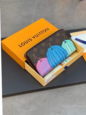 Unisex Kanvas LV Sarah Monogram Cüzdan Damier İşbirliği Deri